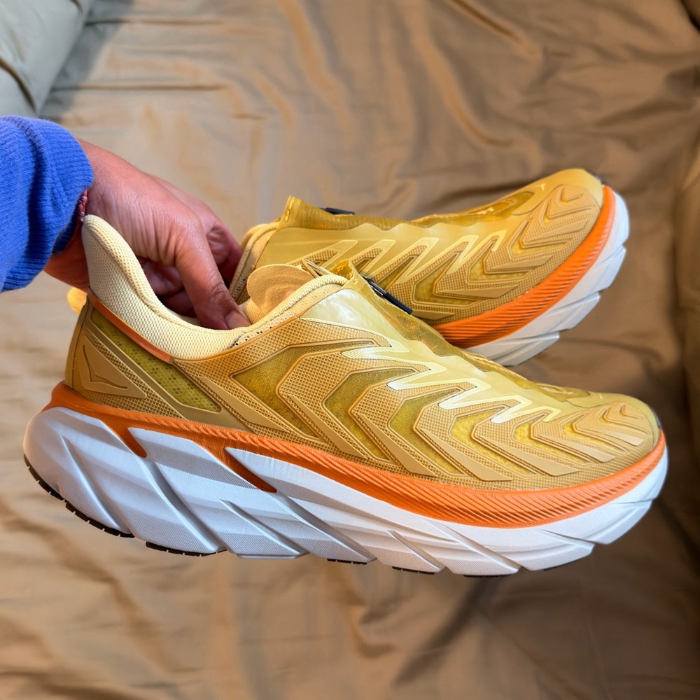 Hoka Yellow and Orange Athletic Shoes